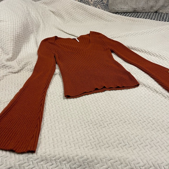 🌞Robins 🌞✨✨✨✨Free People Sweater Top Back to school clothes trendy tops pumpkin - Picture 7 of 12